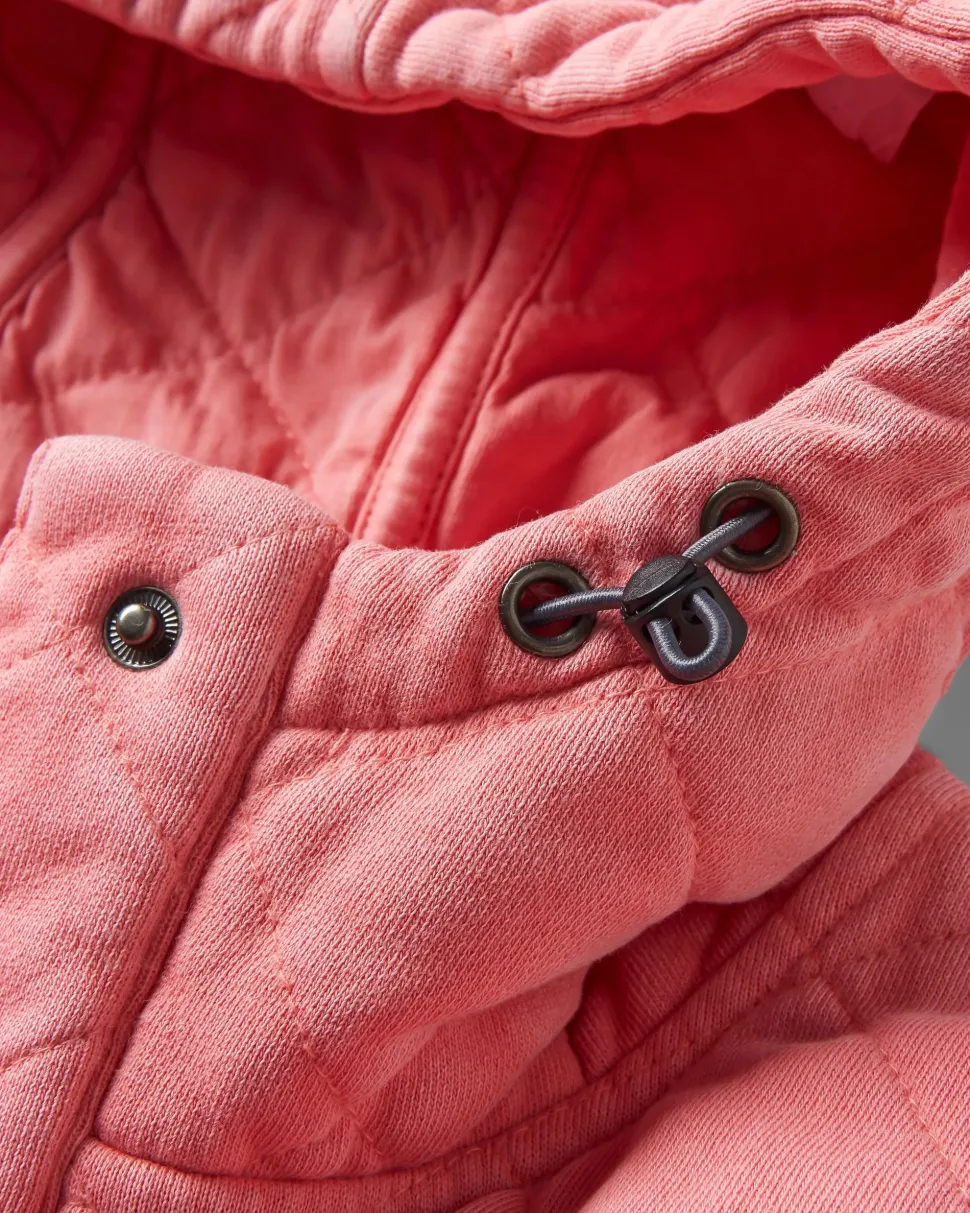 Clementine Recycled Quilted Popper Up Hoodie