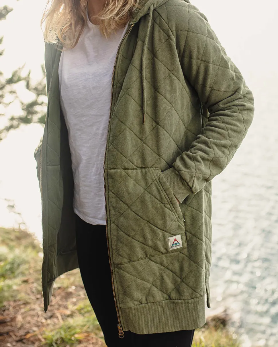 Getaway Recycled Cotton Quilted Full Zip Hoodie