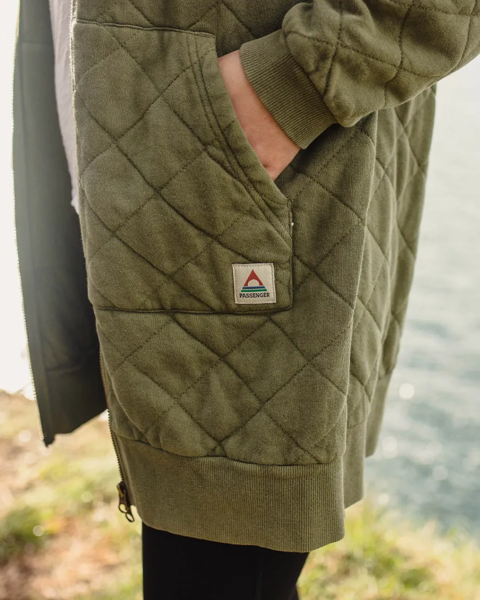Getaway Recycled Cotton Quilted Full Zip Hoodie