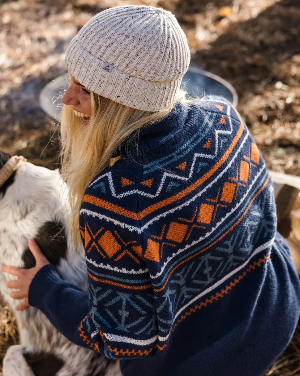 Whimsical Recycled Oversized Polo Neck Knitted Jumper